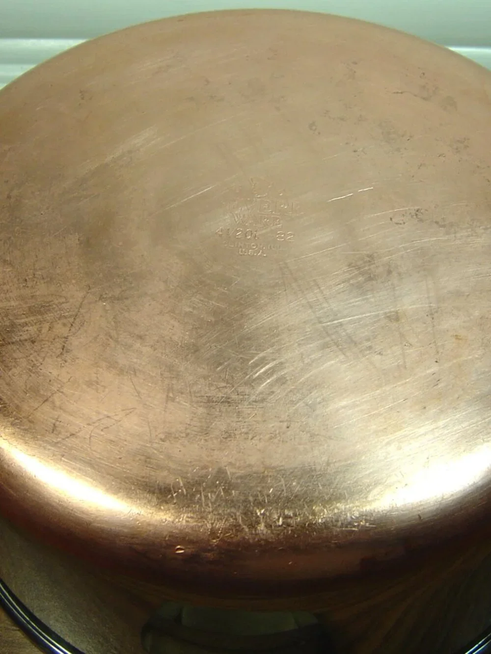 Vintage Revere Ware copper bottom 4.5 quart stock pot with lid